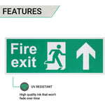 Fire Exit Sign Arrow Man Up 400x150mm Self Adh Semi Rigid PVC - tradefit - 3