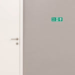 Fire Exit Sign Arrow Man Up 400x150mm Self Adh Semi Rigid PVC - tradefit - 5