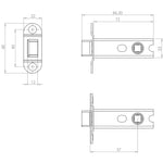 Martil Satin Brass Mortice Door Knob Kit - 76mm Bathroom Deadbolt - tradefit - 3