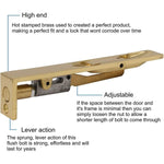 Lever Action Flush Bolt BRITISH HEAVY PATTERN - Polished Brass - 300x19mm - tradefit - 2