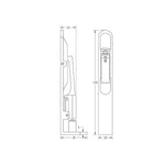 Stainless Steel Lever Action Flushbolts Square & Radiused Forend Satin Brass - 2