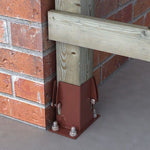 Bolt Down Fence Post Flush Fit Shoe - 75mm - Oxide Red - tradefit - 4