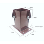 Bolt Down Fence Post Flush Fit Shoe - 100mm - Oxide Red - tradefit - 2