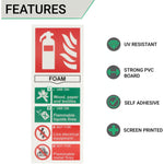 First Extinguisher Sign Foam 75x200mm Self Adh Semi Rigid PVC - tradefit - 2