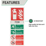 First Extinguisher Sign Foam 75x200mm Self Adh Semi Rigid PVC - tradefit - 3