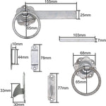 HD Gate Kit - Ring Latch - 350mm Hinges - 150mm Brenton Bolt - Galvanised - tradefit - 5