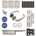 Fire Door Kit - Office Locking Door - Severe Duty - Cylinder & Turn Keyed Differ - Satin Stainless Steel