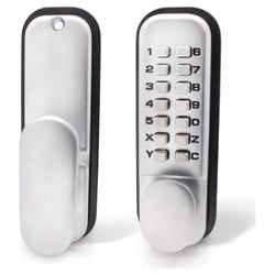 ED20 Paddle Push Button Hold Back Mechanical Digital Code Lock - Fire Rated - Satin Chrome - tradefit