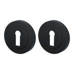 Round Keyhole Escutcheons Nola Pattern - 51mm - Matt Black - Pair - tradefit - 1