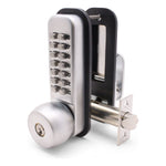 ED20 Knob & Key Over - ride Push Button Mechanical Digital Code Lock - Fire Rated - Satin Chrome - tradefit - 2