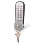 ED20 Knob & Key Over - ride Push Button Mechanical Digital Code Lock - Fire Rated - Satin Chrome - tradefit - 7
