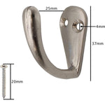Single Robe Hook - Satin Nickel - Pack of 4 - tradefit - 2