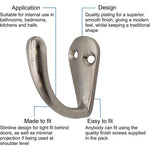 Single Robe Hook - Satin Nickel - Pack of 4 - tradefit - 3