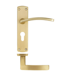 Euroda - Plus Satin Brass Lever Lock Fire Door Handles - Euro - FD30/60 - tradefit - 1