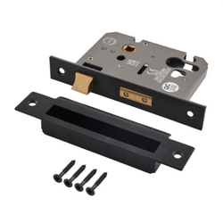 Architectural Euro Profile Sashlock Case - 65mm Case 44mm Backset - Matt Black - tradefit