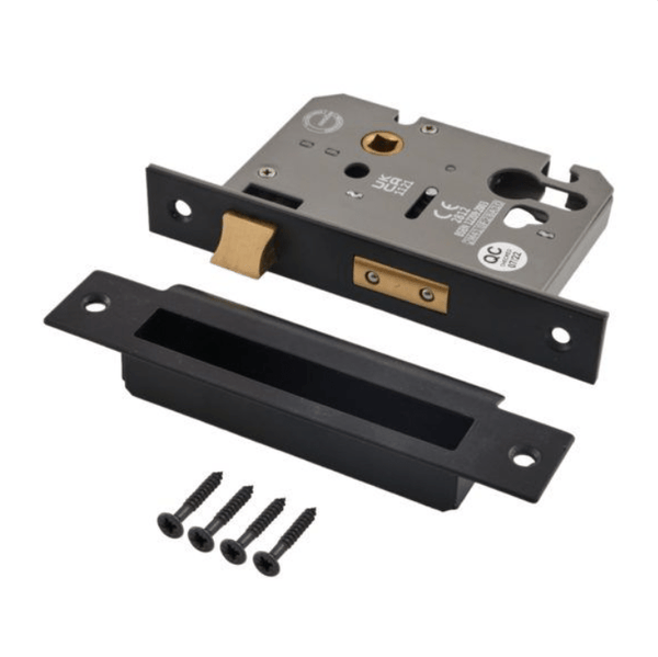 Architectural Euro Profile Sashlock Case - 65mm Case 44mm Backset - Matt Black - tradefit - Featured Image