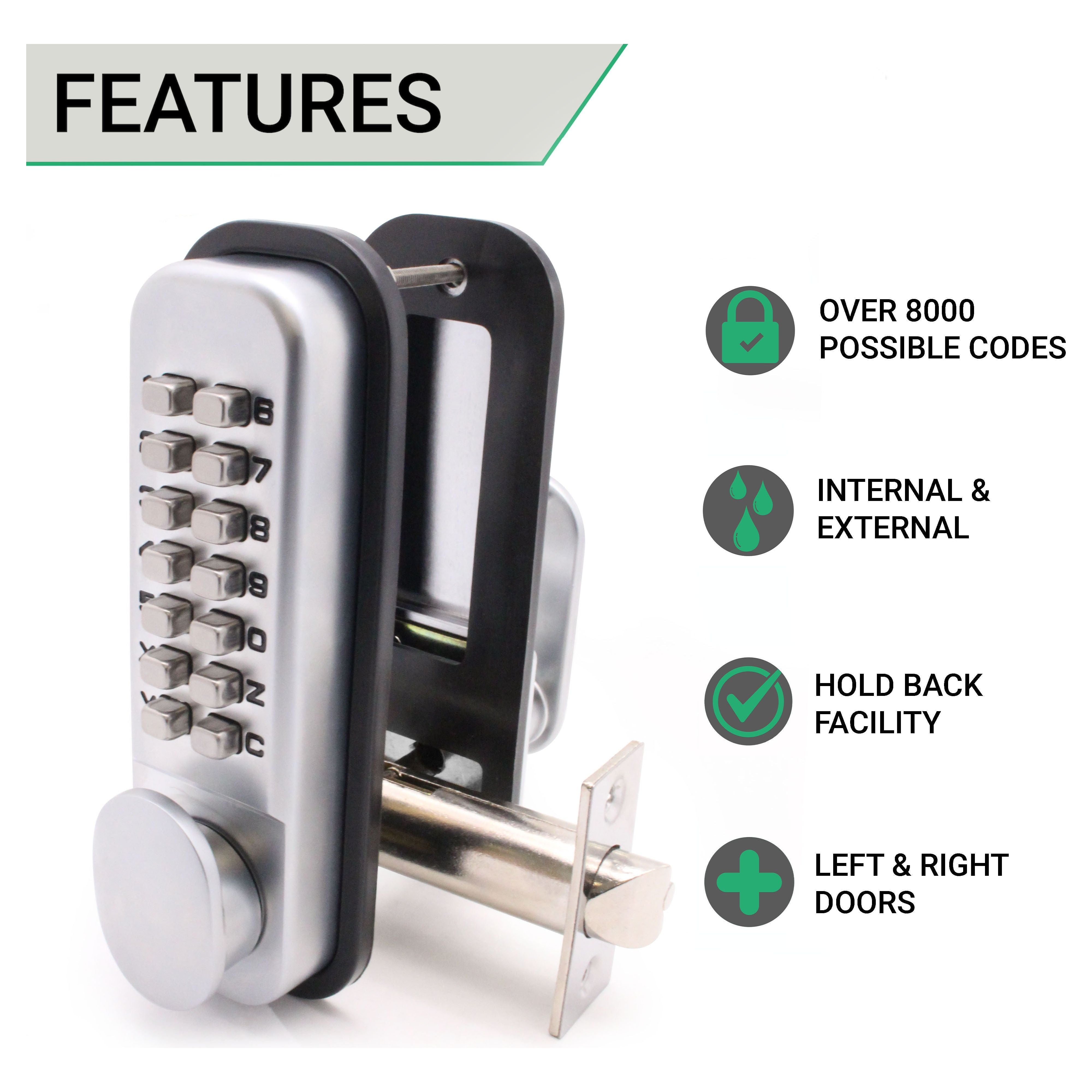 CODELOCK DIGITAL TASTATUR Druckknopf Türschloss Mechanisch Schlüssellos