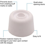 White Rubber Floor/Wall Mounted Door Stop - 31 x 22mm - White - tradefit - 2