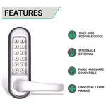 Outside Access Lever Digital Lock Suit Panic Hardware - Satin Silver - tradefit - 2