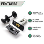4 inch/102mm Bathroom Tubular Deadbolt Set - 82mm Backset - Antique Black - tradefit - 2