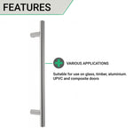 Guardsman Entrance Pull Handle - Bolt Fix - 1000 x 25mm 900mm c/c - Satin Stainless Steel - tradefit - 3