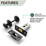 3 inch/76mm Bathroom Tubular Deadbolt Set - 57mm Backset - Antique Black - tradefit - 3