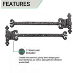 Antique Door and Gate Hinges - 13 x 4 Inches - Black - tradefit - 3
