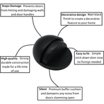 Oval Floor Mounted Door Stop - Self Adhesive - Matt Black - tradefit - 2