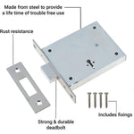 FB2 Fire Brigade Mortice Deadlock - Satin Stainless Steel - tradefit - 2