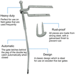 Spring Gate Fastener Set With Staple Catch - 600mm / 24 inch - Hot Dipped Galvanised - tradefit - 2
