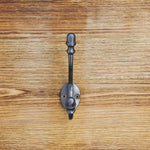 Cast Iron Double Coat Hook Antique Hand Forged Acorn Style Self Coloured with Screws - tradefit - 4