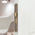 Mortice Sashlock Lock Radius Faceplate - 64mm Case / 44mm Backset - Antique Brass - tradefit - 5