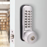 ED20 Knob & Key Over - ride Push Button Mechanical Digital Code Lock - Fire Rated - Satin Chrome - tradefit - 6