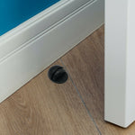 Oval Floor Mounted Door Stop - Self Adhesive - Matt Black - tradefit - 4