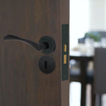 Round Keyhole Escutcheons Nola Pattern - 51mm - Matt Black - Pair - tradefit - 5