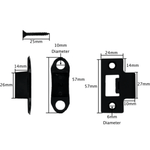 Tubular Latch Faceplate Strike Frame Keep and Dust Box - Matt Black - tradefit - 2