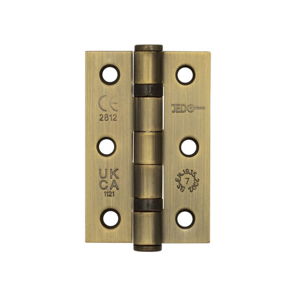 Antique Brass Fire Door Hinges - 3 Inch/76mm - Grade 7 Ball Bearing - Pack 2 - tradefit - Featured Image