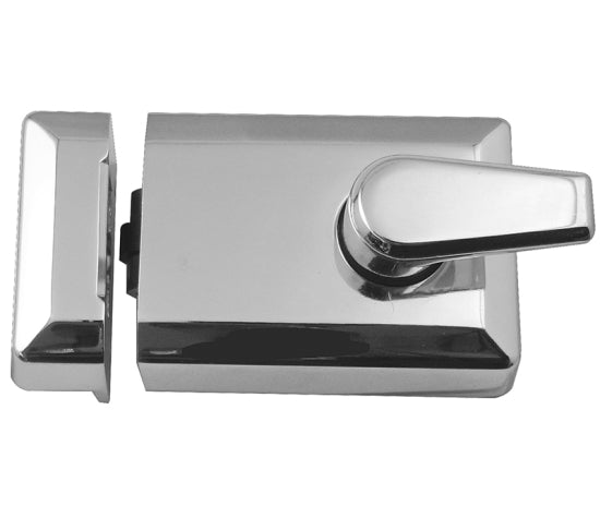 Fire Rated Roller Bolt Rim Night Latch - FD30 - 90mm Case 60mm Backset - Polished Chrome - tradefit - Featured Image