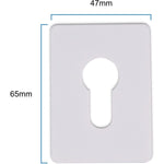 Repair Escutcheon Large Self Adhesive - SUS304 - Euro - 65x47x1.2mm - White - tradefit - 4