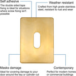 Repair Escutcheon Key Hole Cover Plate Self Adhesive Fix - Polished Brass - 47mm - tradefit - 3