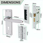 Sassari Polished Chrome Lever Door Handle Pack - 64mm Sashlock - tradefit - 3