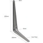 London Shelf Bracket 250 x 200mm Silver - tradefit - 3