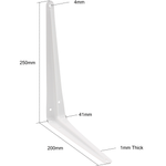 London Shelf Bracket 250 x 200mm White - tradefit - 3