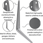 London Shelf Bracket 300 x 250mm Silver - tradefit - 2