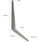 London Shelf Bracket 300 x 250mm Silver - tradefit - 3