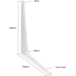 London Shelf Bracket 300 x 250mm White - tradefit - 2