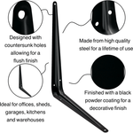 London Shelf Bracket 350 x 300mm Black - tradefit - 2