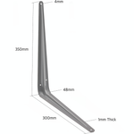 London Shelf Bracket 350 x 300mm Silver - tradefit - 3
