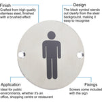 Circular Disc Navigation Signage - 76mm x 1.5mm - Screw Fixed - Male - tradefit - 3