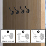 Hat Coat & Robe Hook - Matt Black - Pack of 4 - tradefit - 5